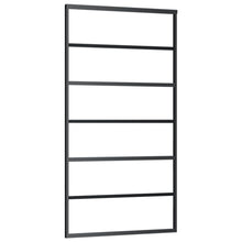 Schuifdeur 102x205 cm ESG-glas en aluminium zwart 102 x 205 cm 5 horizontale stangen