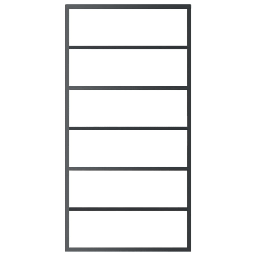 Schuifdeur 102x205 cm ESG-glas en aluminium zwart 102 x 205 cm 5 horizontale stangen