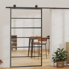 Schuifdeur 102x205 cm ESG-glas zwart aluminium