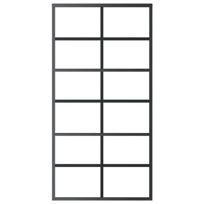 Schuifdeur 102x205 cm ESG-glas en aluminium zwart 1 102 x 205 cm
