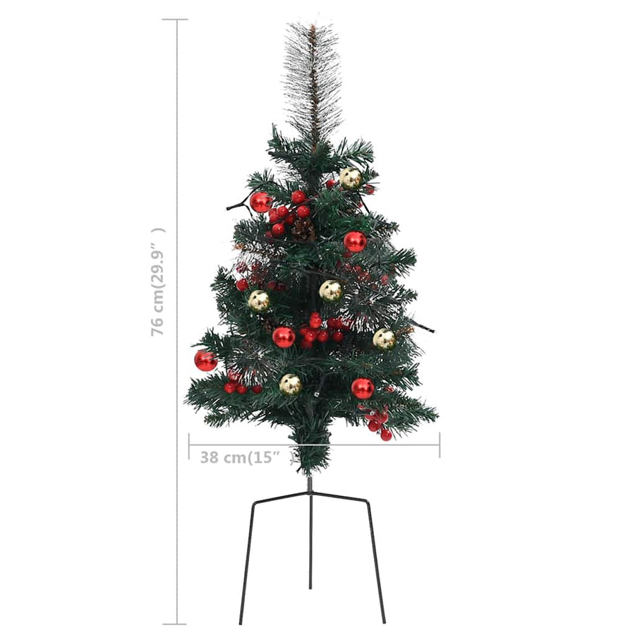 Tuinkerstbomen 2 St Met Verlichting Pvc 76 cm