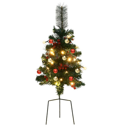 Tuinkerstbomen 2 St Met Verlichting Pvc 76 cm