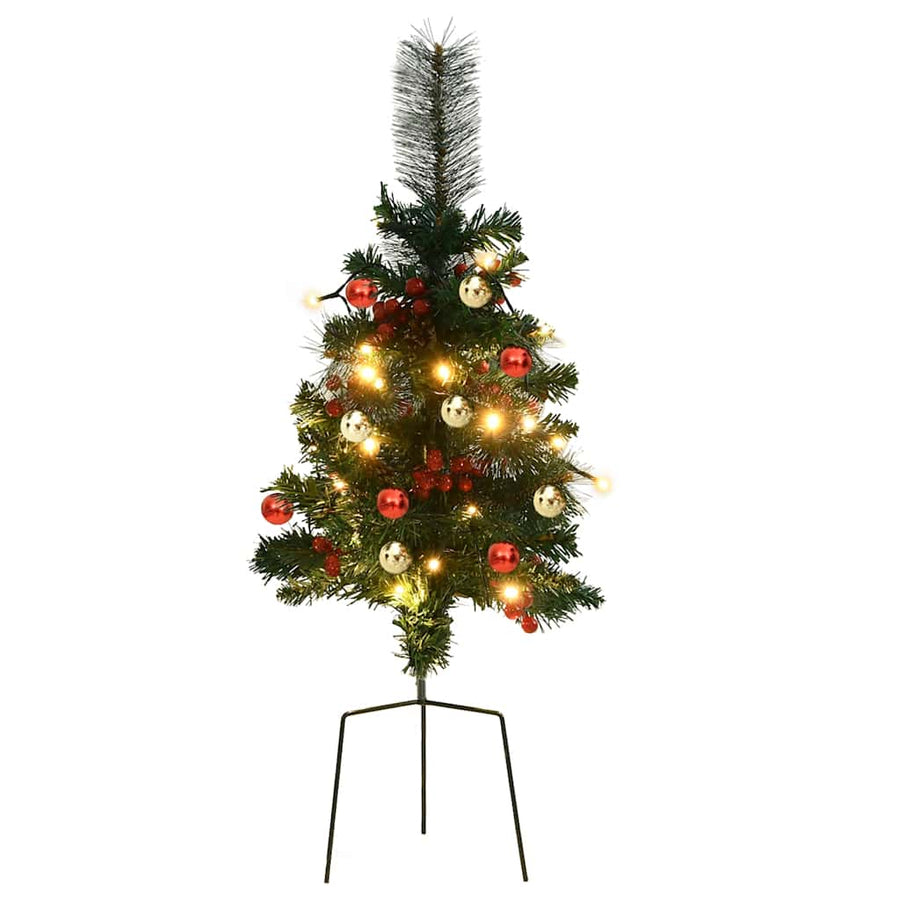 Tuinkerstbomen 2 St Met Verlichting Pvc 76 cm