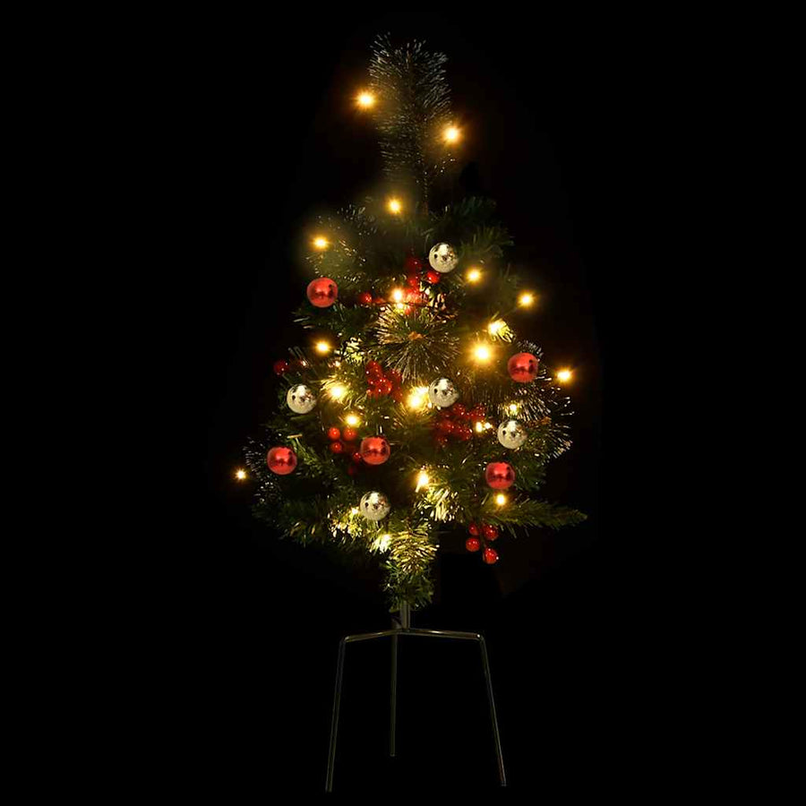 Tuinkerstbomen 2 St Met Verlichting Pvc 76 cm
