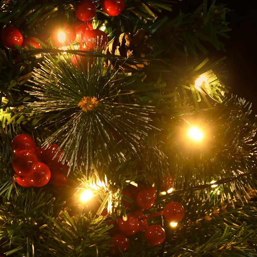 Tuinkerstbomen 2 St Met Verlichting Pvc 76 cm