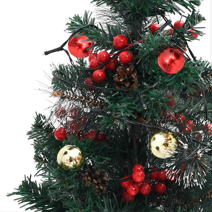 Tuinkerstbomen 2 St Met Verlichting Pvc 76 cm