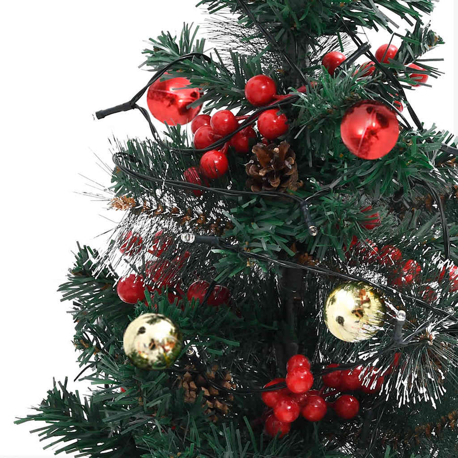 Tuinkerstbomen 2 St Met Verlichting Pvc 76 cm