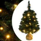 Kunstkerstboom met verlichting en standaard 60 cm PVC groen