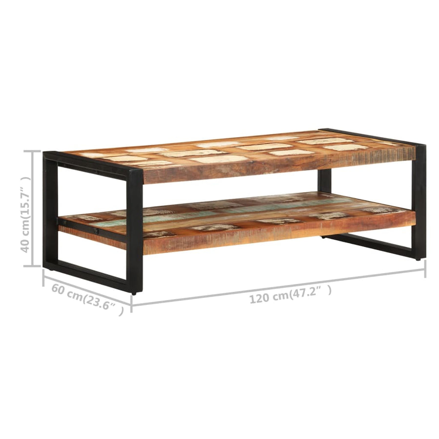 Salontafel 120 x 60 x 40 cm massief gerecycled hout