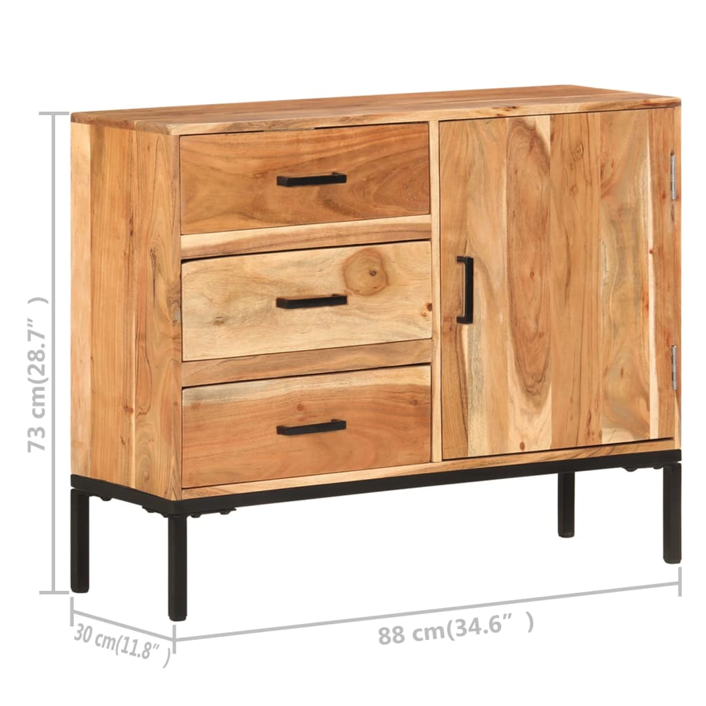 Dressoir 88X30X73 Cm Massief acaciahout