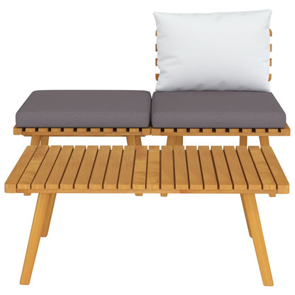 3-Delige Loungeset Met Kussens Massief Acaciahout midden + voetensteun + Tafel