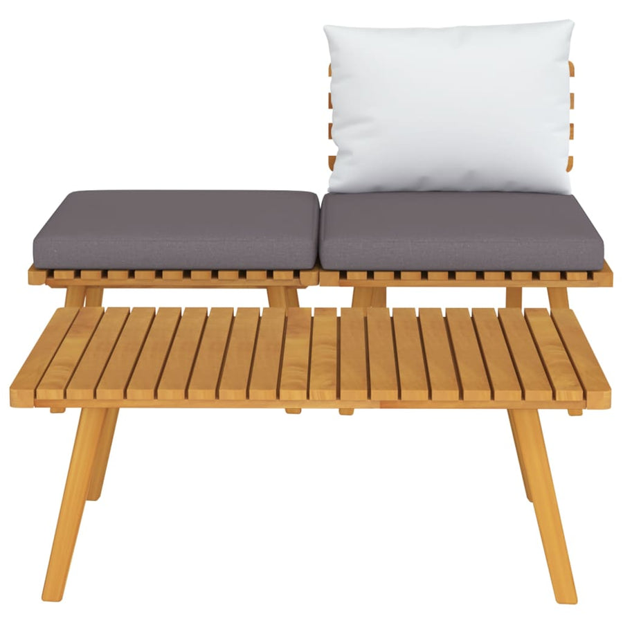 3-Delige Loungeset Met Kussens Massief Acaciahout midden + voetensteun + Tafel
