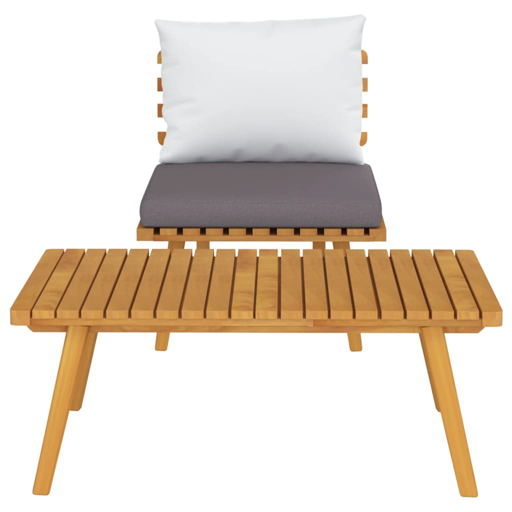 2-Delige Loungeset Met Kussens Massief Acaciahout midden + hoekTafel