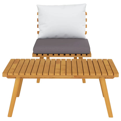 2-Delige Loungeset Met Kussens Massief Acaciahout midden + hoekTafel