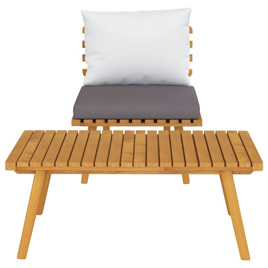 2-Delige Loungeset Met Kussens Massief Acaciahout midden + hoekTafel