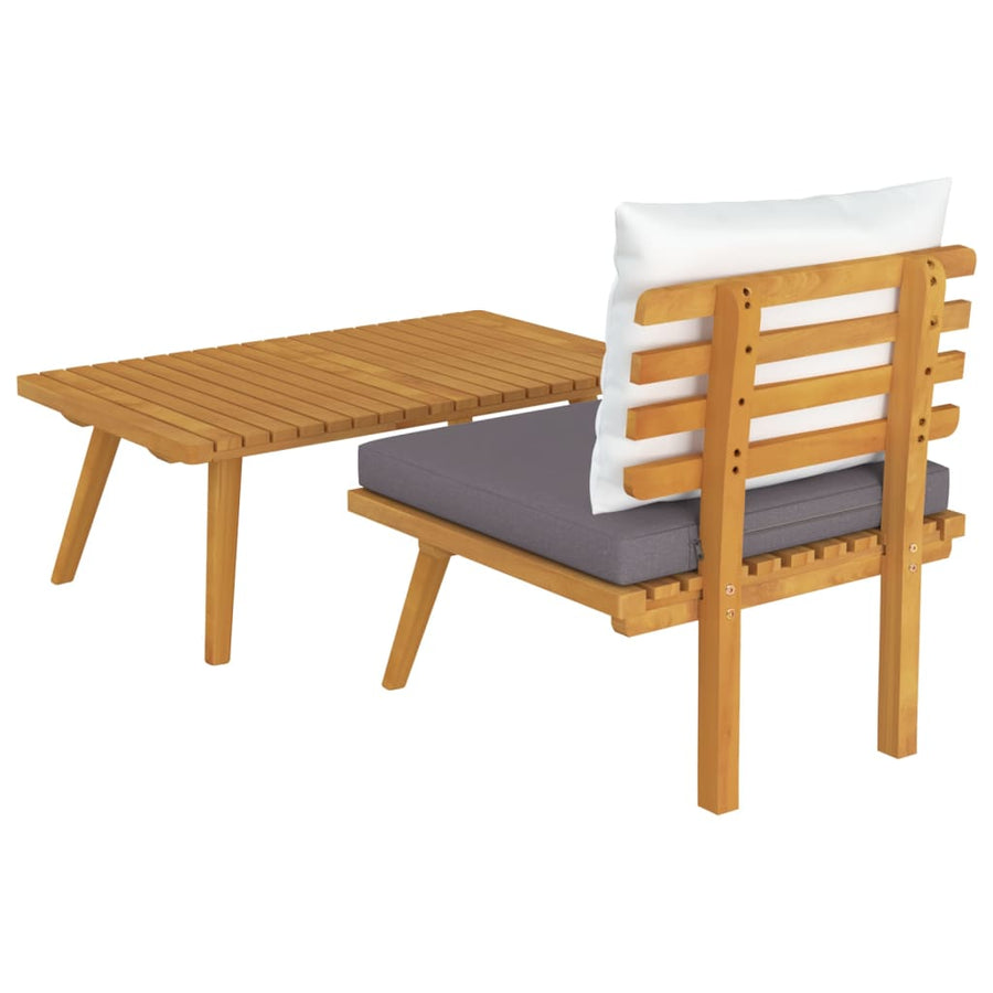 2-Delige Loungeset Met Kussens Massief Acaciahout midden + hoekTafel