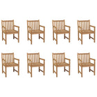Garden chairs 8 pcs solid teak wood