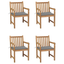 Tuinstoelen Met Grijze Kussens Massief Teakhout 4 Grijs