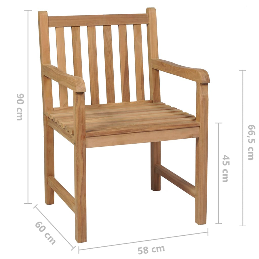Tuinstoelen Met E Kussens Massief Teakhout 4 Blauw