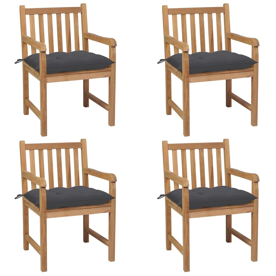Tuinstoelen 4 St Met Antracietkleurige Kussens Massief Teakhout 1