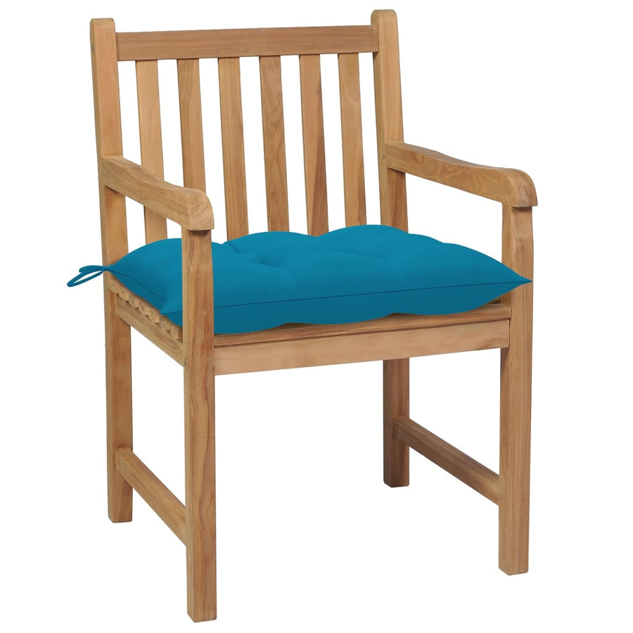 Tuinstoelen Met E Kussens Massief Teakhout 4 lichtblauw