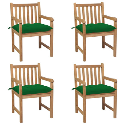 Tuinstoelen Met E Kussens Massief Teakhout 4 Groen