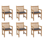 Tuinstoelen 6 st massief teakhout antraciet kussens
