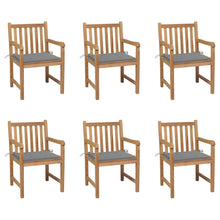 Tuinstoelen Met Grijze Kussens Massief Teakhout 6 Grijs