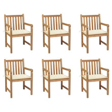 Tuinstoelen Met Kleurige Kussens Massief Teakhout 6 Crème