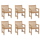 6 garden chairs with beige cushions solid teak
