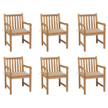 Tuinstoelen Met Kussens Massief Teakhout 6 Beige