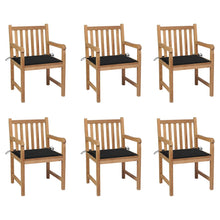 Tuinstoelen Met E Kussens Massief Teakhout 6 Zwart