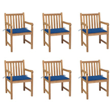 Tuinstoelen Met E Kussens Massief Teakhout 6 koningsblauw