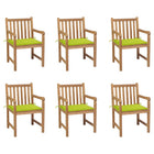 Tuinstoelen 6 st massief teakhout heldergroen