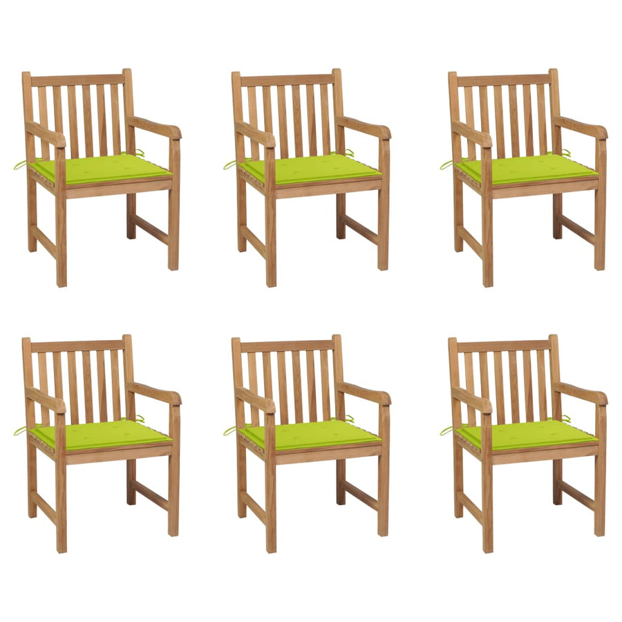 Tuinstoelen Met E Kussens Massief Teakhout 6 Heldergroen