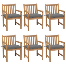 Tuinstoelen Met Grijze Kussens Massief Teakhout 6 Grijs