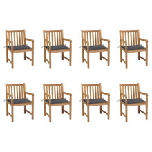 Tuinstoelen 8 St Met Antracietkleurige Kussens Massief Teakhout