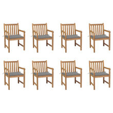 Tuinstoelen Met Grijze Kussens Massief Teakhout 8 Grijs
