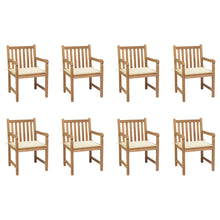 Tuinstoelen Met Kleurige Kussens Massief Teakhout 8 Crème