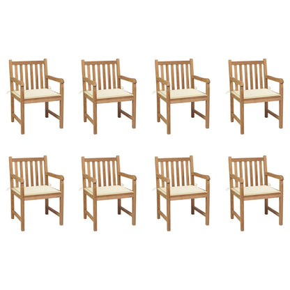 Tuinstoelen Met Kleurige Kussens Massief Teakhout 8 Crème
