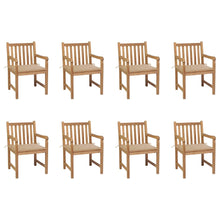 Tuinstoelen 8 St Met Beige Kussens Massief Teakhout 1