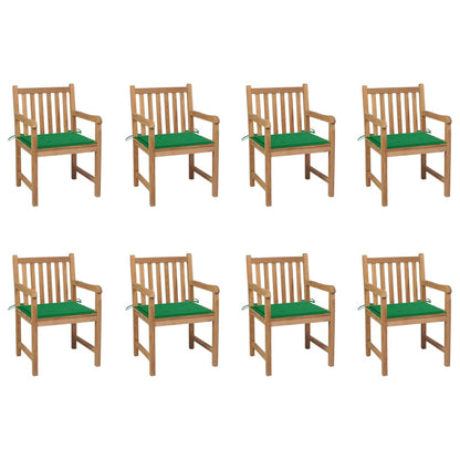 Tuinstoelen Met E Kussens Massief Teakhout 8 Groen