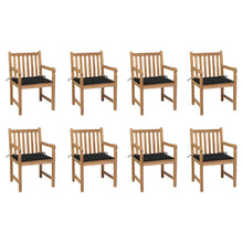 Tuinstoelen 8 St Met Zwarte Kussens Massief Teakhout