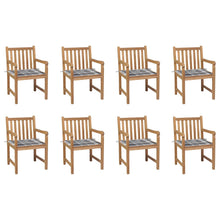 Tuinstoelen Met Grijs Geruite Kussens Massief Teakhout 8 Grijs ruitpatroon