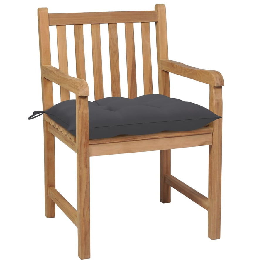 Tuinstoelen 8 St Met Antracietkleurige Kussens Massief Teakhout