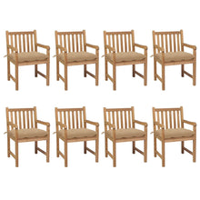 Tuinstoelen 8 St Met Beige Kussens Massief Teakhout