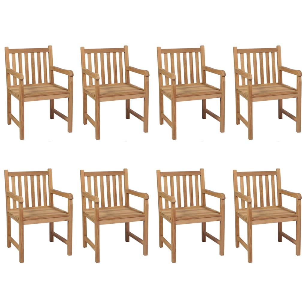 Tuinstoelen 8 St Met Beige Kussens Massief Teakhout