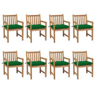 Tuinstoelen 8 stuks massief teakhout groen