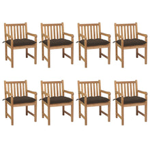 Tuinstoelen 8 St Met Taupe Kussens Massief Teakhout 1