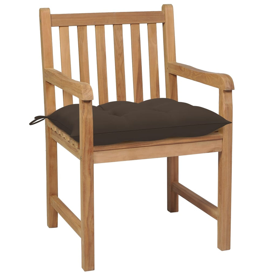 Tuinstoelen 8 St Met Taupe Kussens Massief Teakhout 1